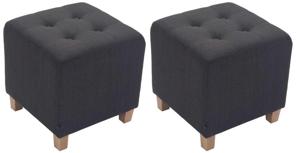 SITZWÜRFEL 2er Set Stoff dunkelgrau - Dunkelgrau, Holz/Textil (45/46/45cm) - CLP