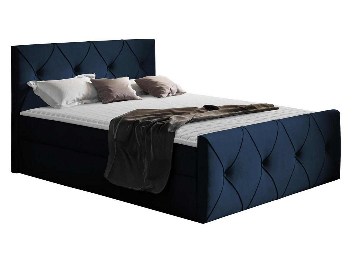 BOXBETT Crystal Lux - Dunkelblau, Holz (140/200cm) - MIRJAN24