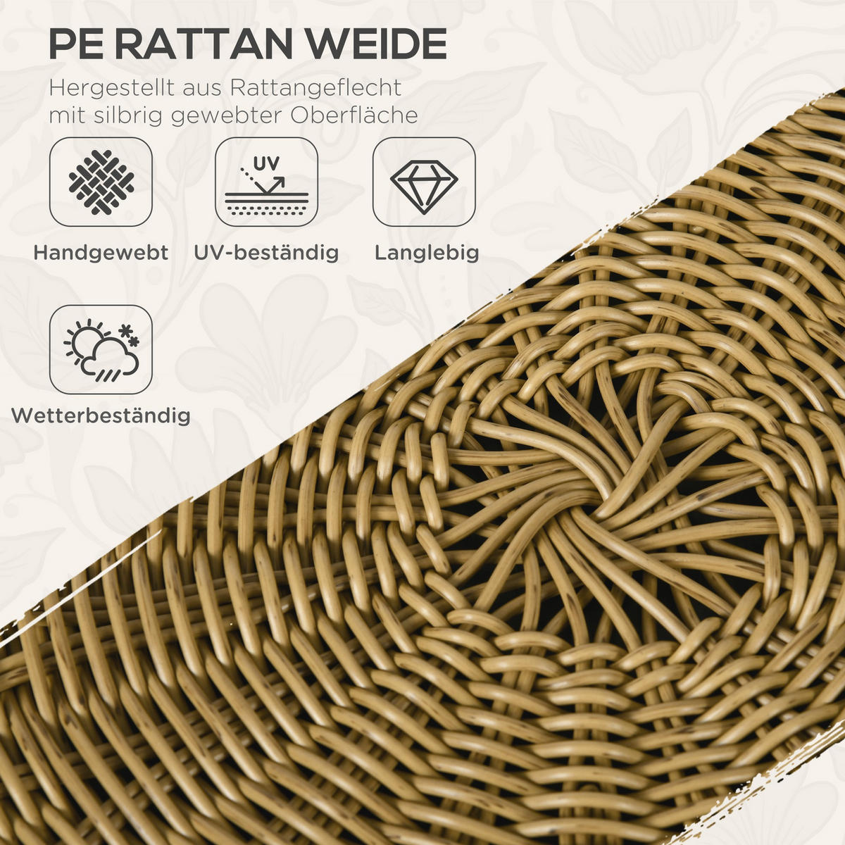 GARTENMÖBEL-SET mit Kissen, für Garten, Terrasse, Stahl, Beige - Beige, Kunststoff - Outsunny
