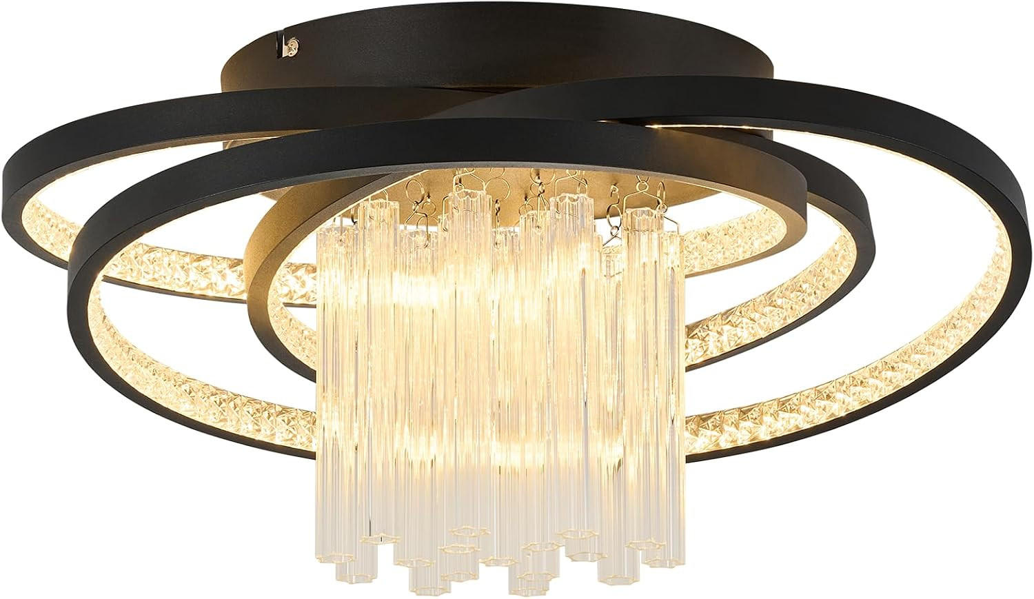 LED stropní svítidlo 48/50/24 cm - černá, kov (50/48/24cm) - Nettlife