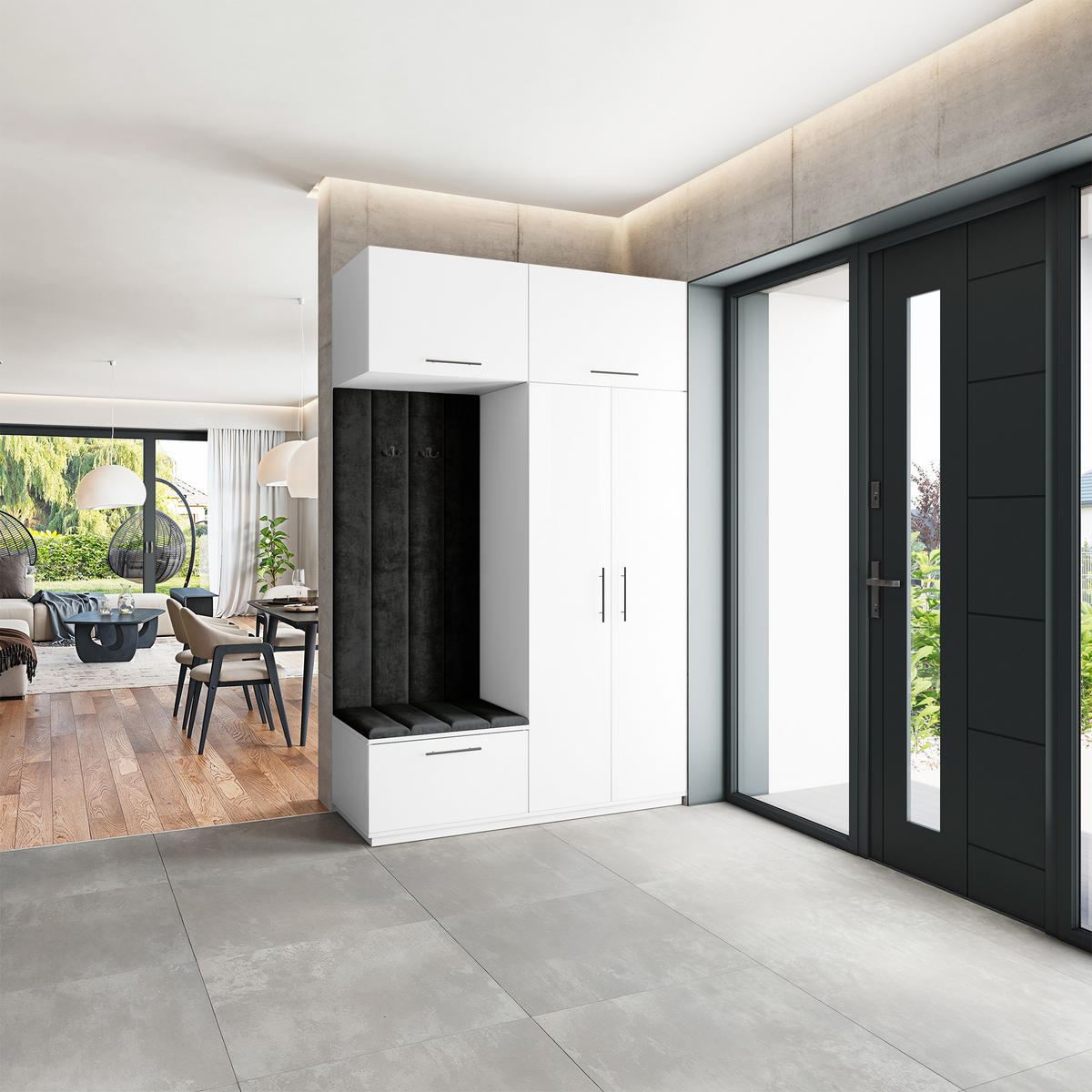 GARDEROBENSCHRANK REMA 150/240/60 cm Modern Weiß - Weiß, Holzwerkstoff (150/240/60cm) - MASSENO