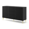 SIDEBOARD SCHWARZ - Goldfarben/Schwarz, Holzwerkstoff (150/87/42cm) - FURNLUX