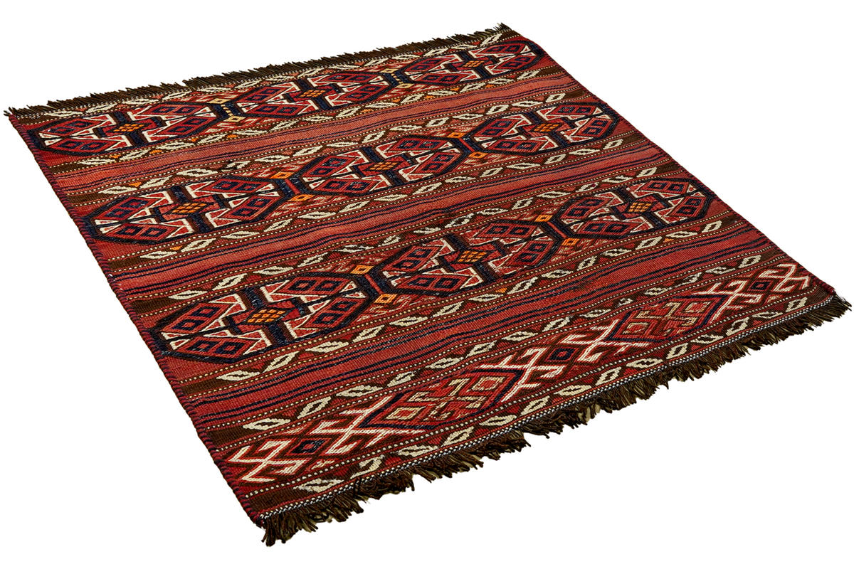 HANDWEBTEPPICH Sumak Shahsavan Mehrfarbig 81/85 cm Schurwolle - Multicolor, Textil (85/81cm) - Looma