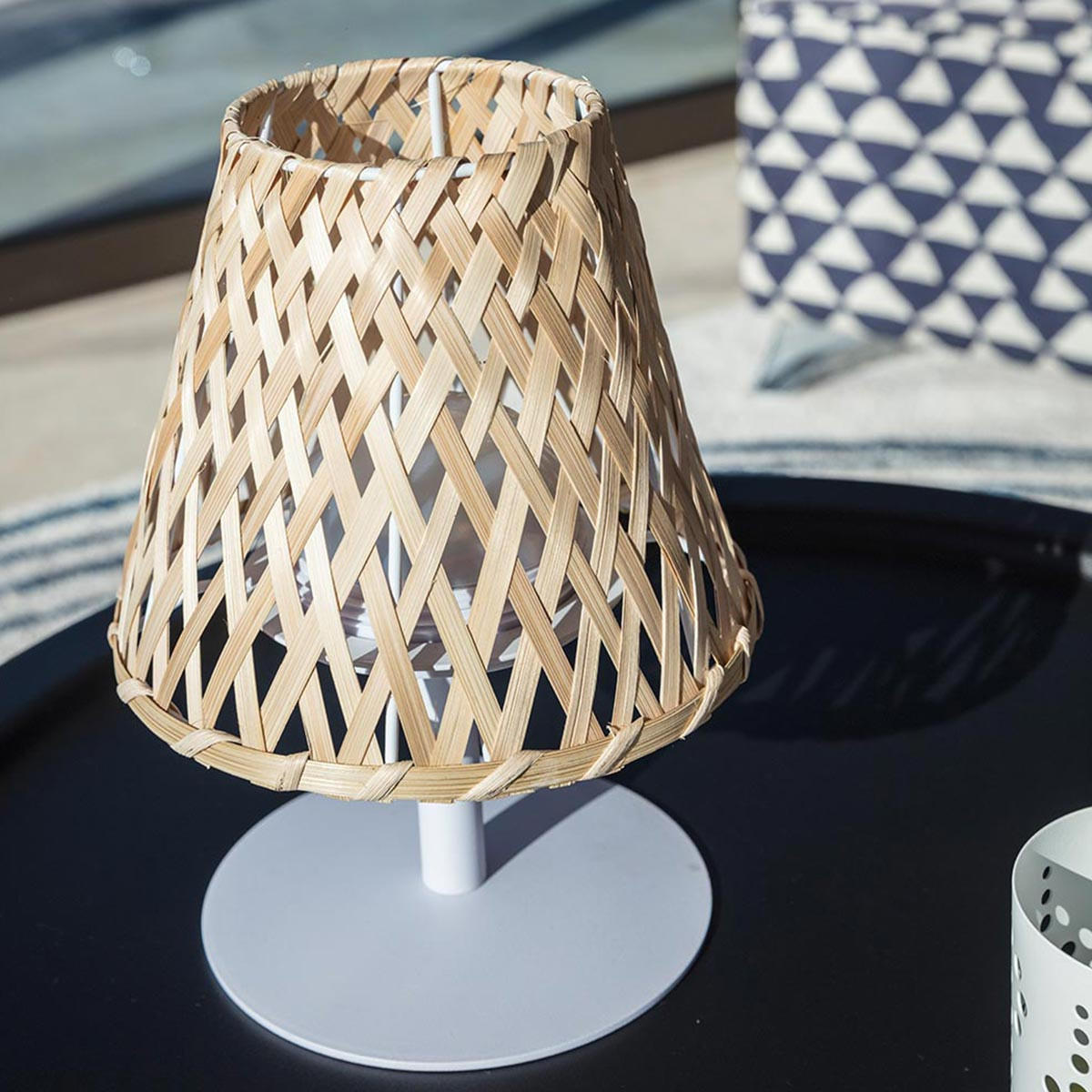 LED-TISCHLAMPE IBIZA beige - Beige, Holz (19/19/26cm) - Lumisky