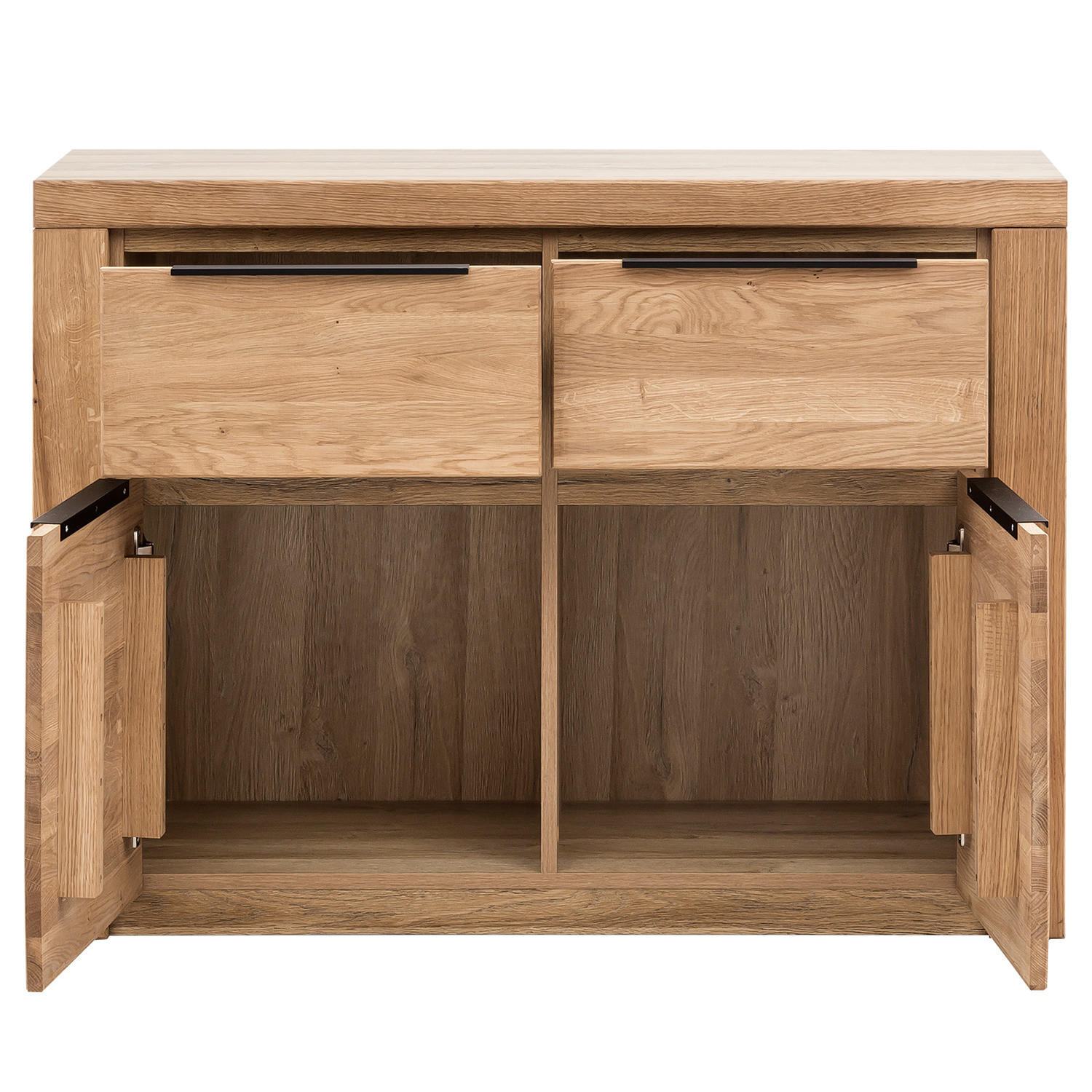 KOMMODE - Eiche teilmassiv, Eiche / Eiche Dekor - Eichefarben, Holz (108/80/40cm) - home24