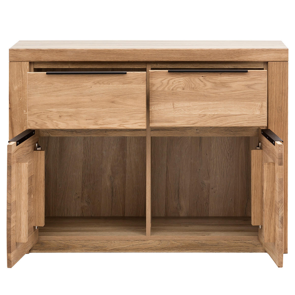 KOMMODE - Eiche teilmassiv, Eiche / Eiche Dekor - Eichefarben, Holz (108/80/40cm) - home24