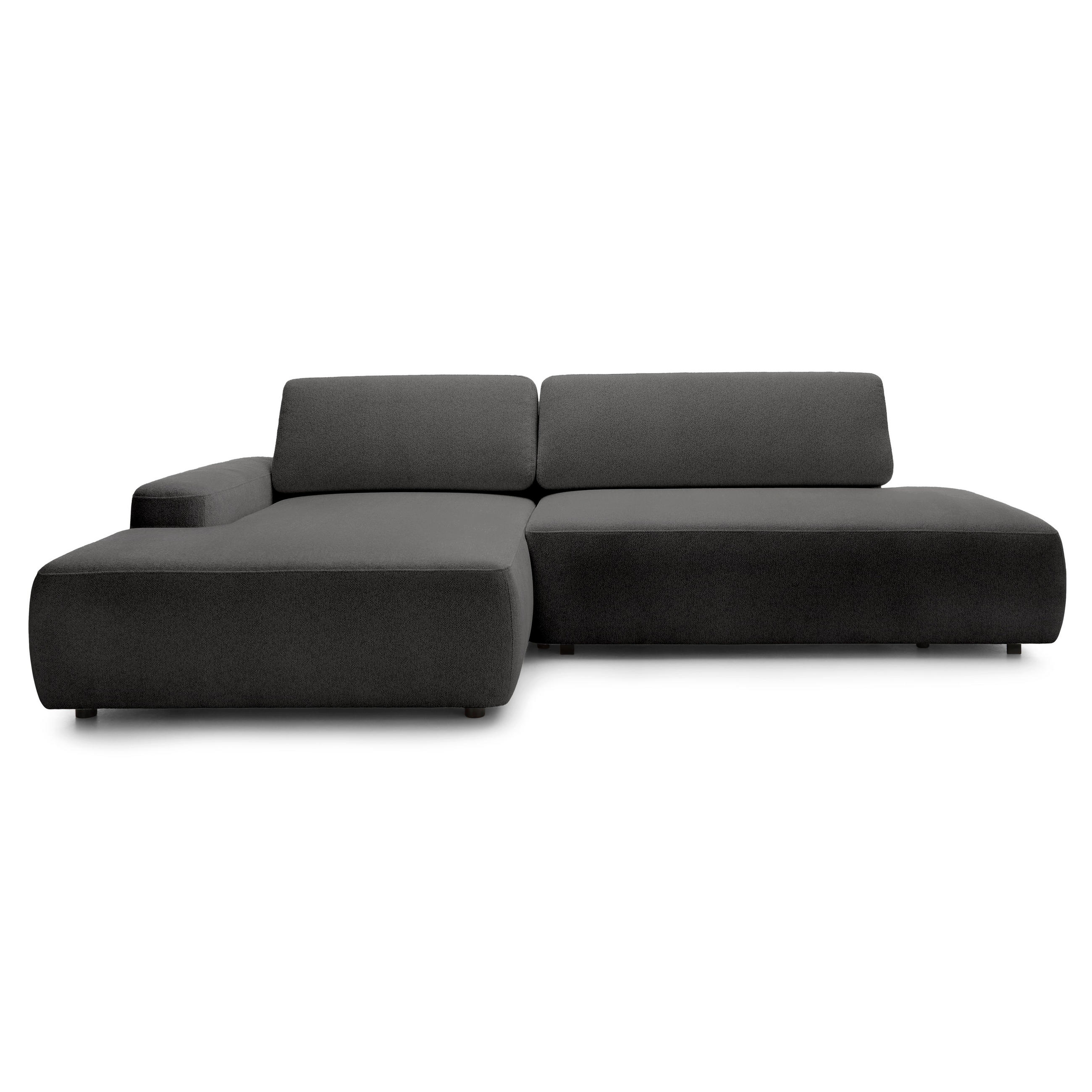 Pillovely Ecksofa Schwarz 276x82x164 cm
