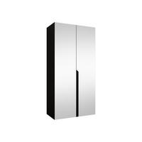 DREHTÜRENSCHRANK Mila III 100 - Schwarz, Holzwerkstoff/Kunststoff (100/202/52cm) - MIRJAN24