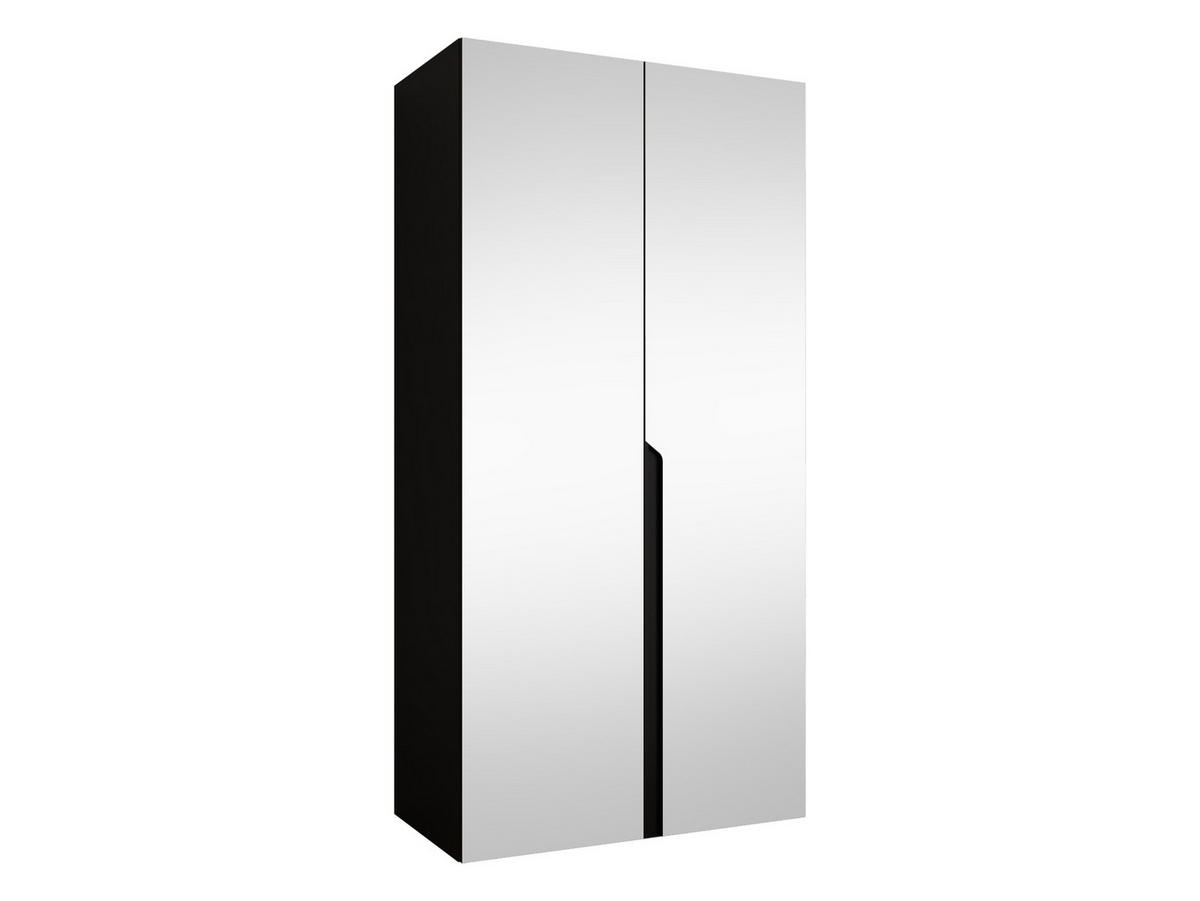 DREHTÜRENSCHRANK Mila III 100 - Schwarz, Holzwerkstoff/Kunststoff (100/202/52cm) - MIRJAN24