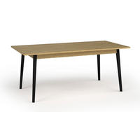 ESSTISCH Mond Eiche Baltic / anthrazit 160-200 / 90 / 75,5cm - Eichefarben/Anthrazit, Holz/Holzwerkstoff (90/200/75cm) - Feldmann-Wohnen