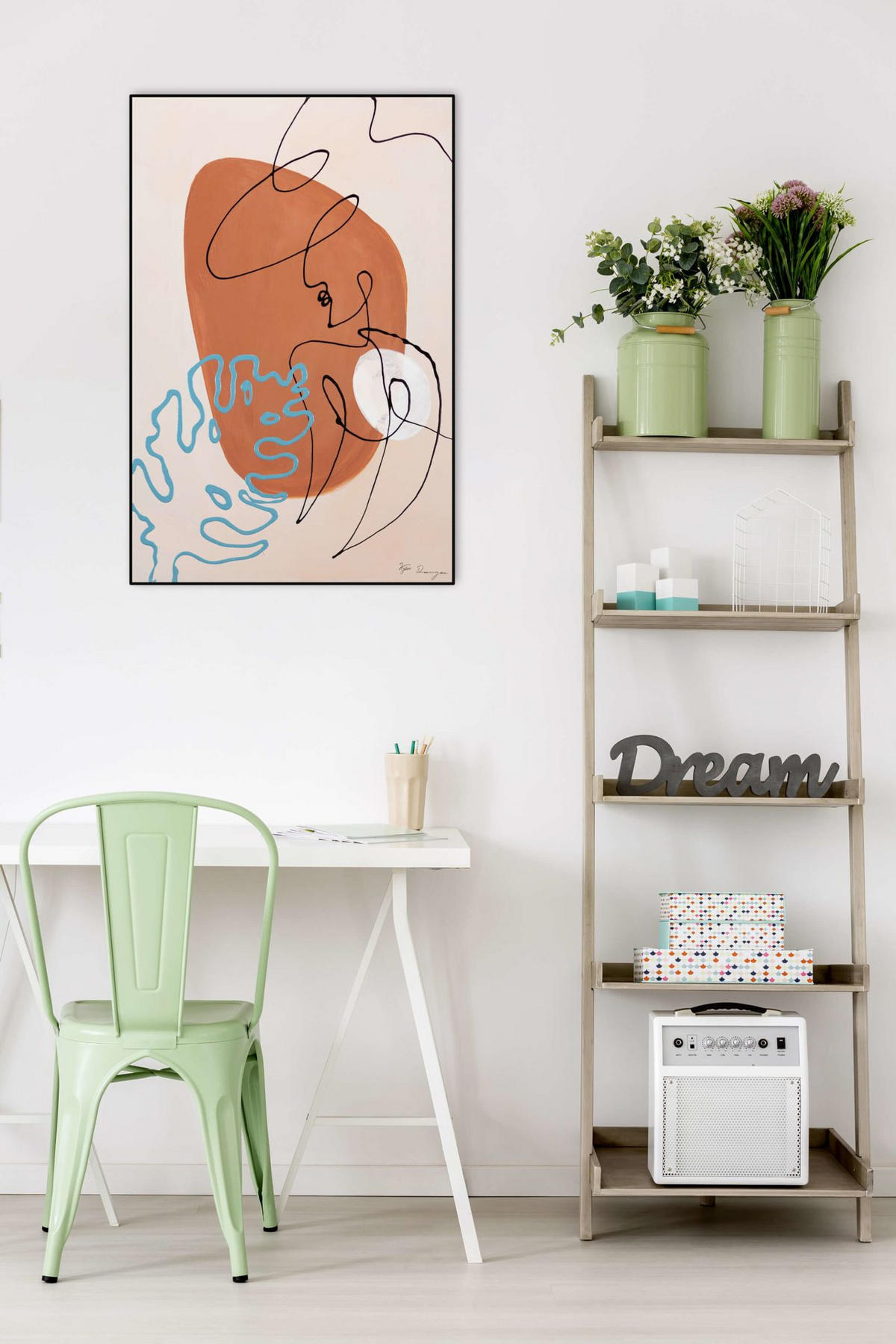 ACRYLBILD HANDGEMALT 60/90 cm - Pink/Beige, Holz/Textil (60/90cm) - KUNSTLOFT