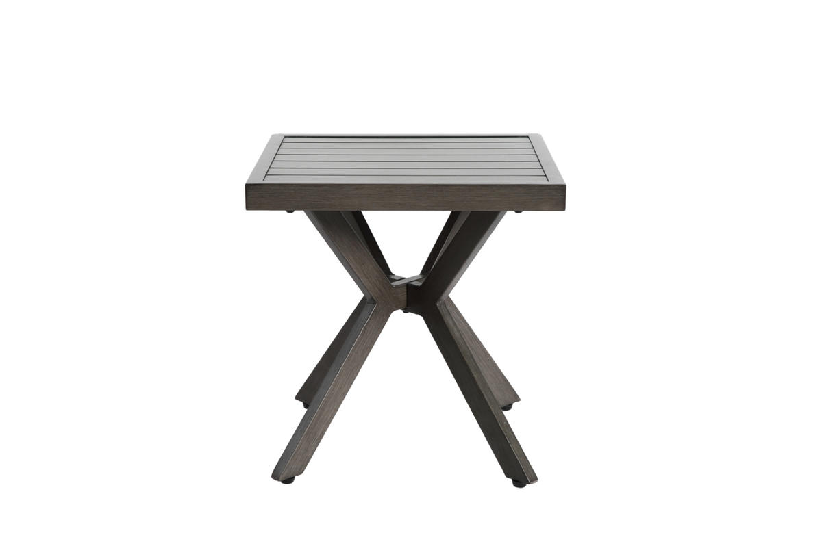 BEISTELLTISCH aus Aluminium 45x45x47 cm Dunkelgrau wetterfest, rostbeständig und pflegeleicht - Dunkelgrau, Metall (45/45/47cm) - Modfu