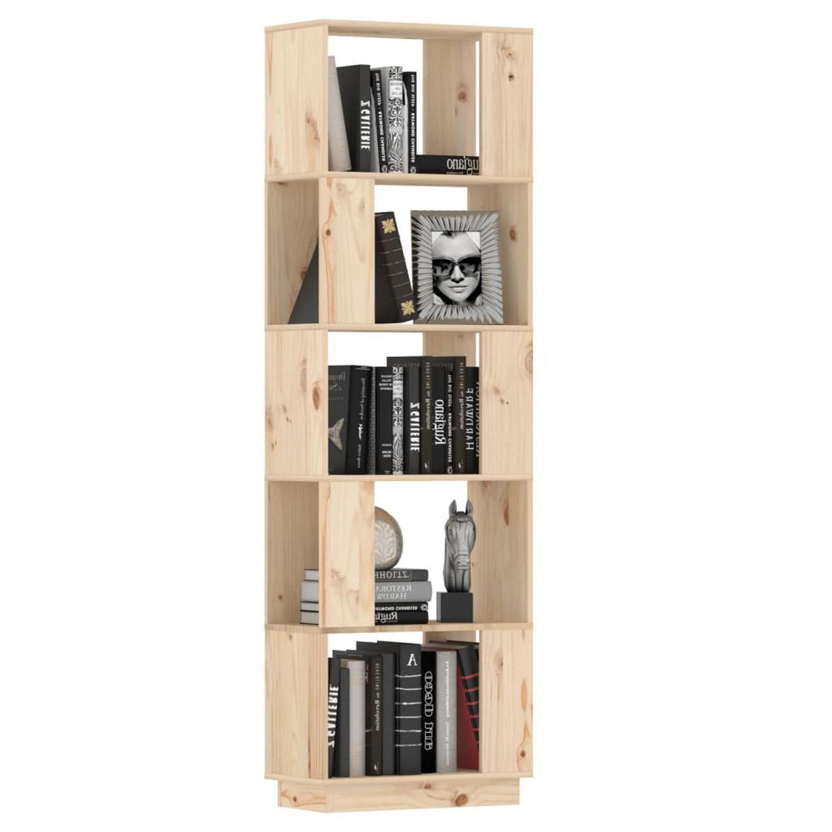 BÜCHERREGAL/RAUMTEILER 51x25x163,5 cm Massivholz Kiefer - Braun, Holz (51/163.5/25cm) - furnicato