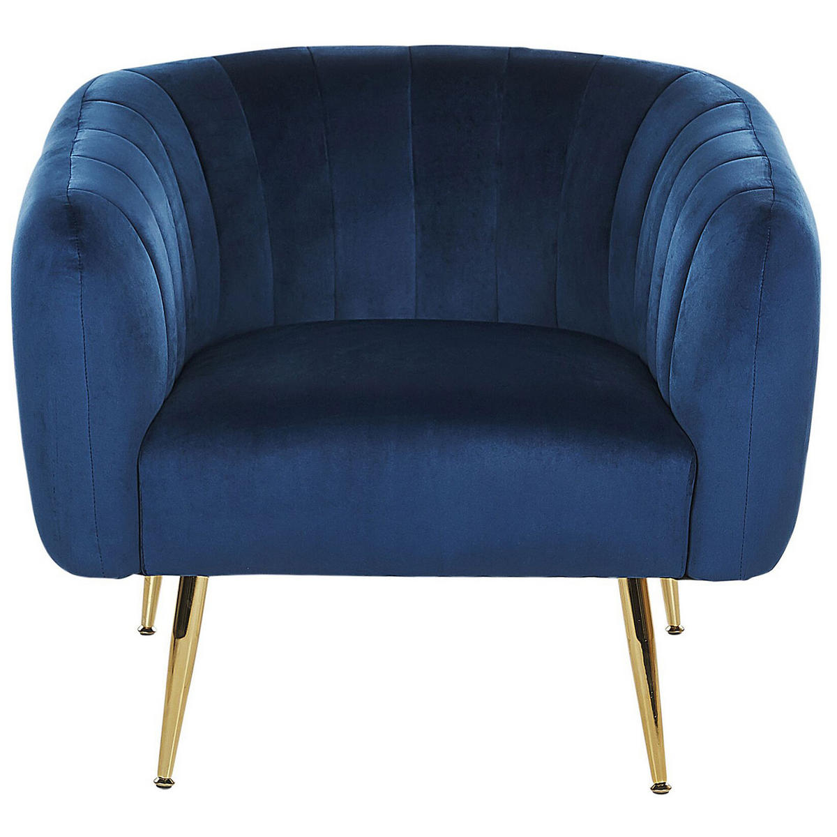 SESSEL Samtstoff Blau Laconia - Blau, Textil/Metall (85/72/62cm) - Beliani