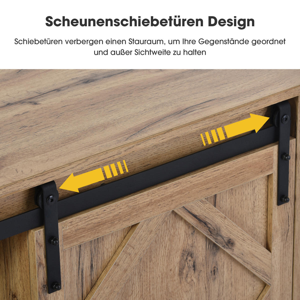 TV-ELEMENT 150/40/60 cm Braun mit 2 Schiebetüren und Einstellbare Regale - Braun, Holz (150/60/40cm) - Oxeza