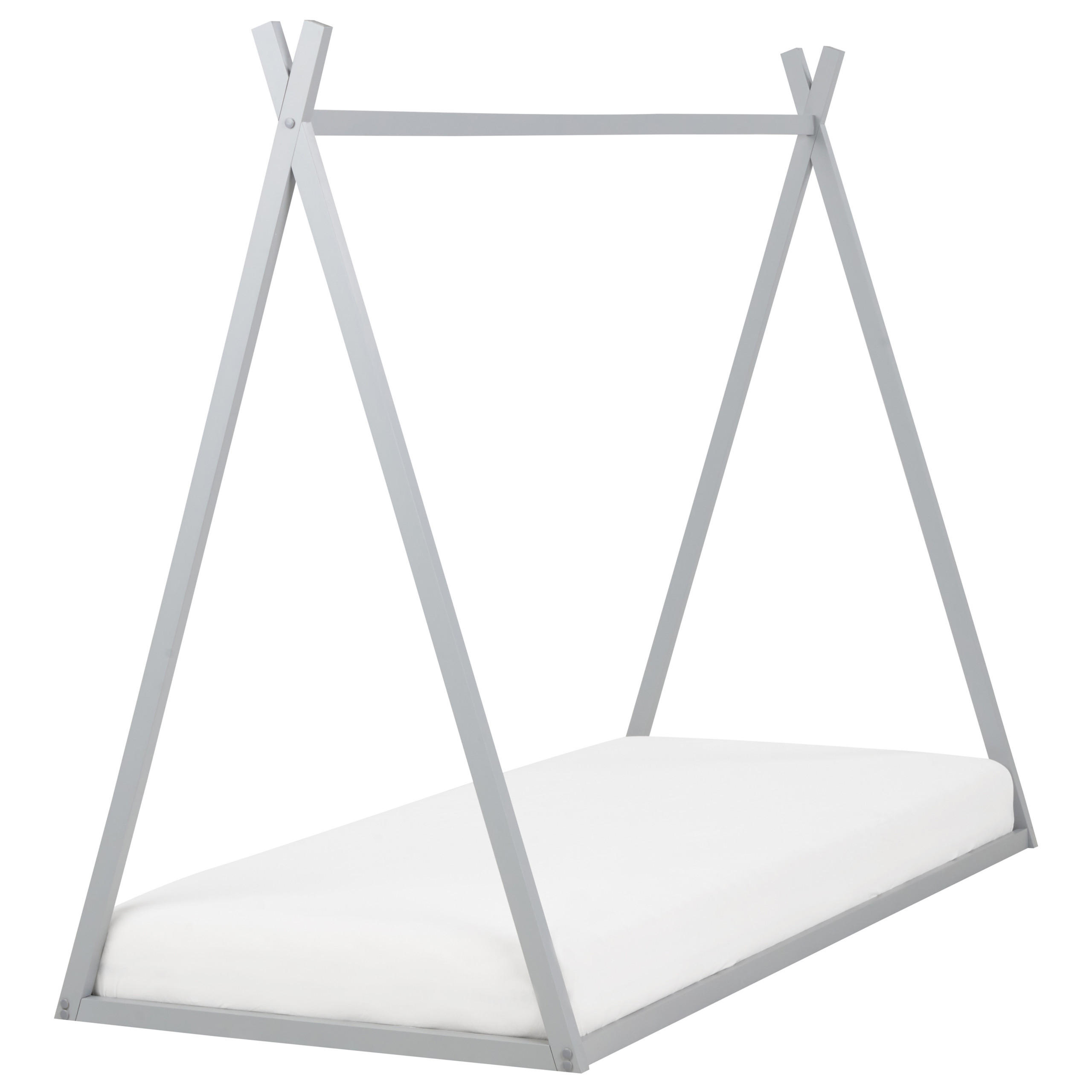 Beliani DĚTSKÁ POSTEL Šedá 90-200 cm Saurat