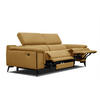 RELAXSOFA MATERA 3-Sitzer mit 2 Relaxfunktionen, dunkelgelb - Dunkelgelb/Schwarz, Holzwerkstoff/Textil (212/82/103cm) - Courtois Laville