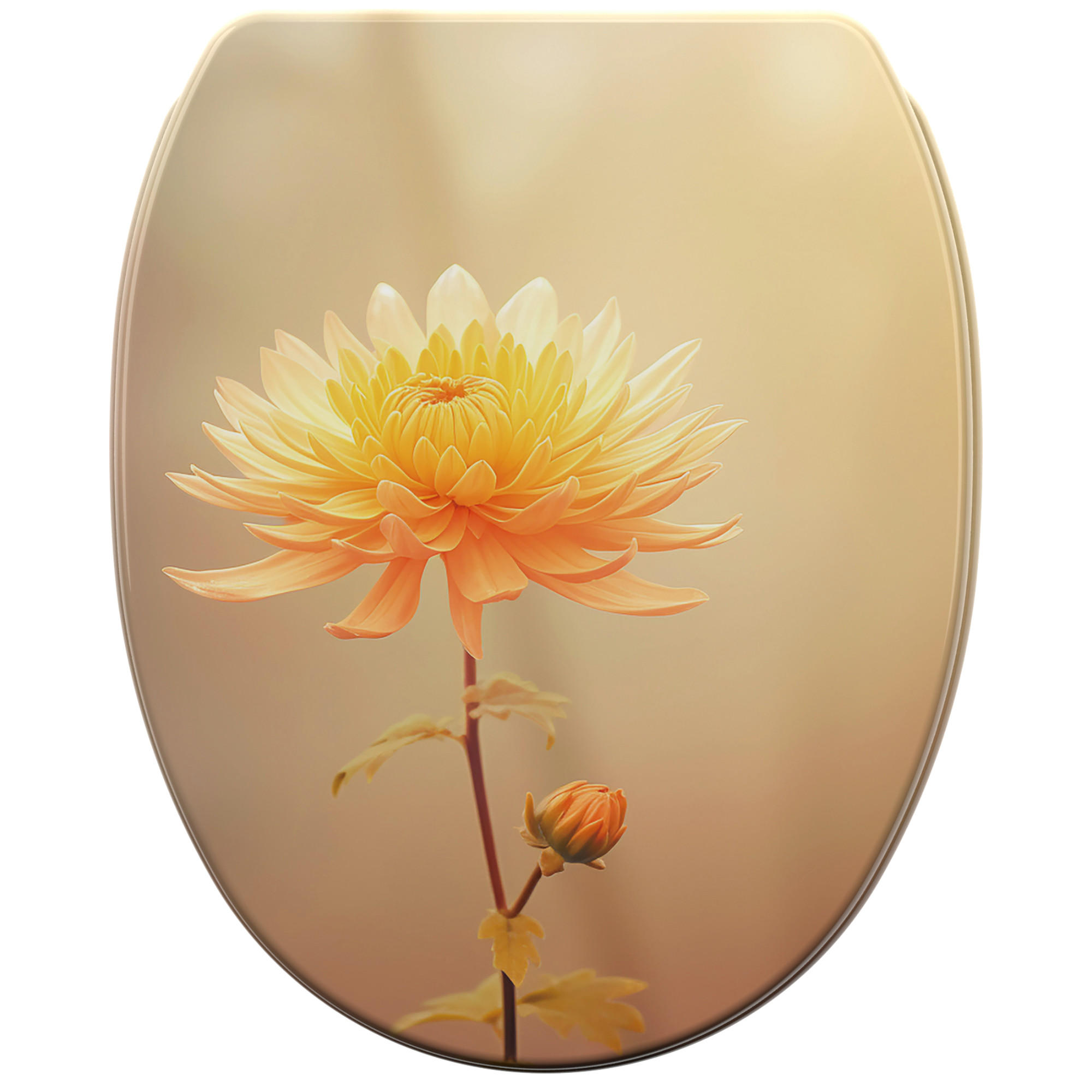 WC-SITZ mit Absenkautomatik & Top Fix Mum - Orange, Holzwerkstoff (37.7/5.5/48cm) - Sanilo