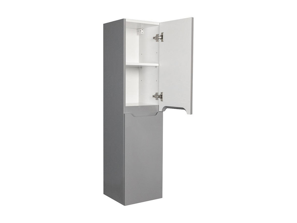 BADSCHRANK - 30 cm x 30 cm - Holz, Platte - Grau STEFANIE - Grau, Holz (30/120/30cm) - Vente-Unique