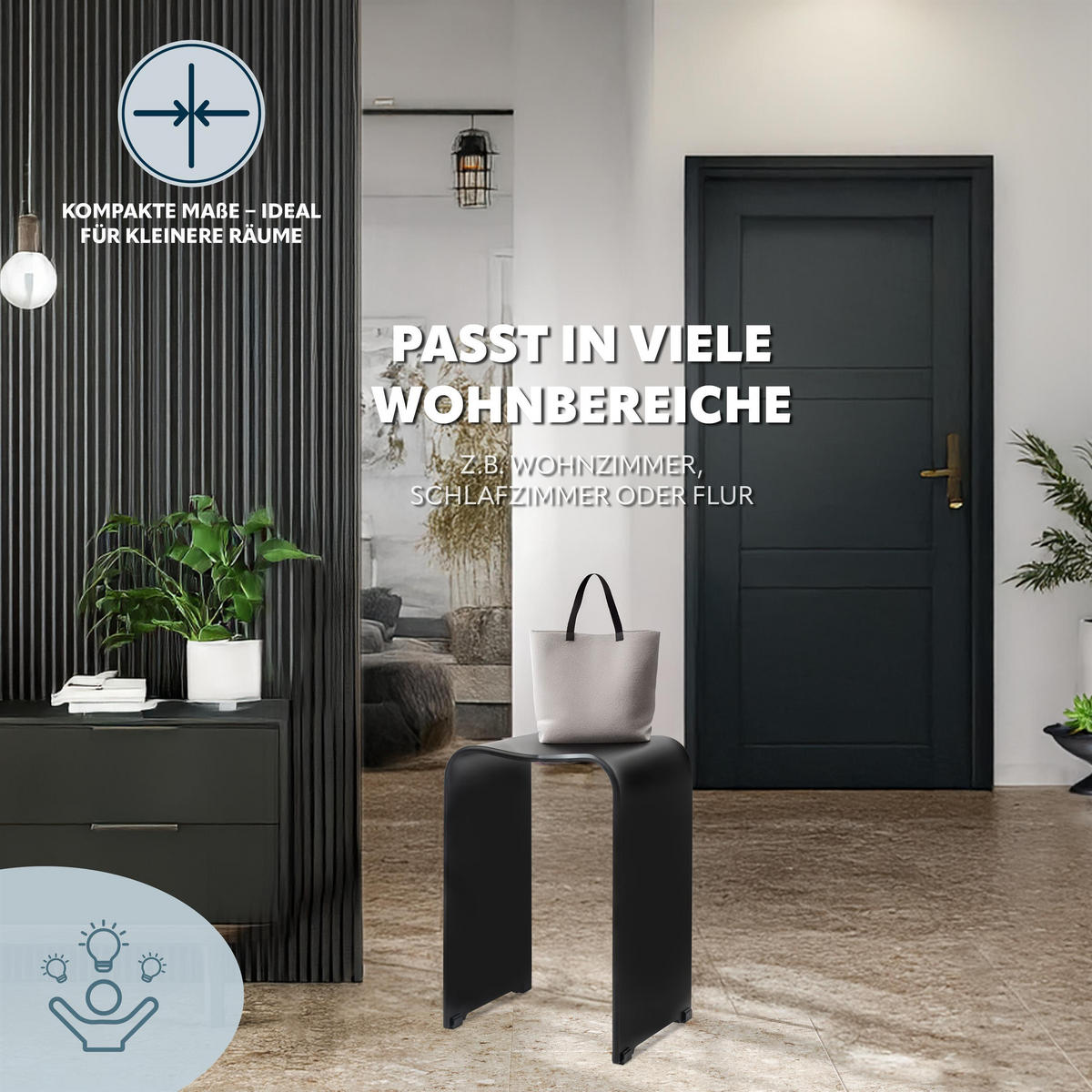 BADHOCKER, schwarz, Kunststoff - Schwarz, Kunststoff (32/48.5/27cm) - bremermann