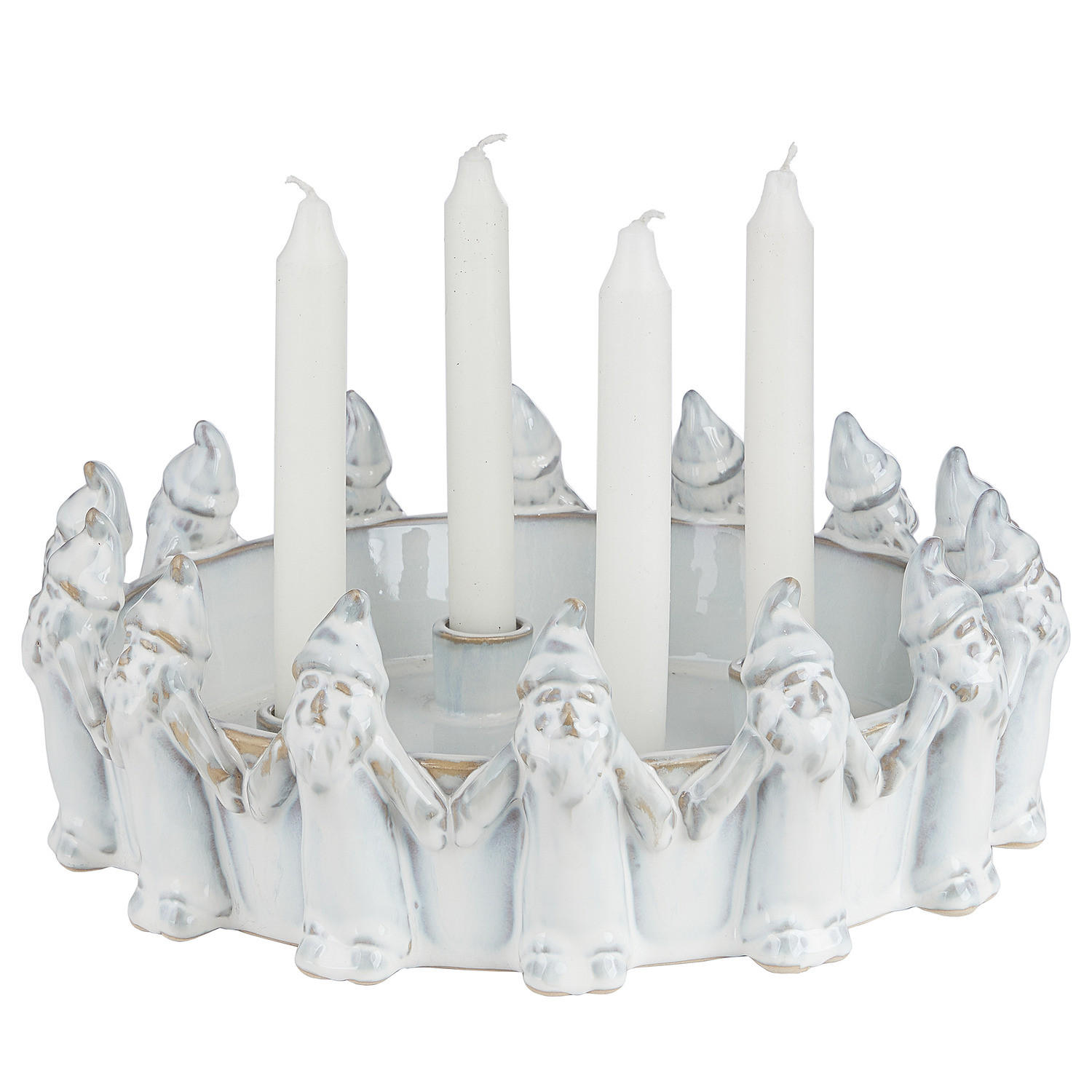 ADVENTSKRANZ Wichtel Advent - Weiß, Keramik (10cm) - BUTLERS