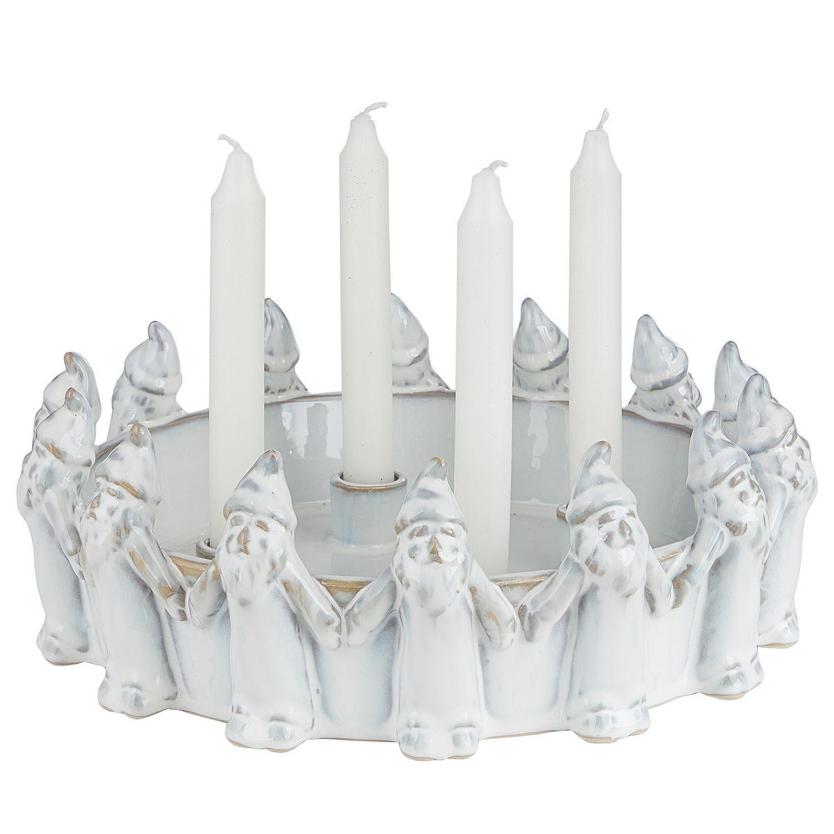 ADVENTSKRANZ Wichtel Advent - Weiß, Keramik (10cm) - BUTLERS