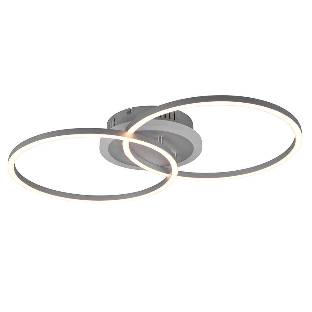 LED DECKENLEUCHTE Metall Silber - Silberfarben, Metall (60/35/8cm)