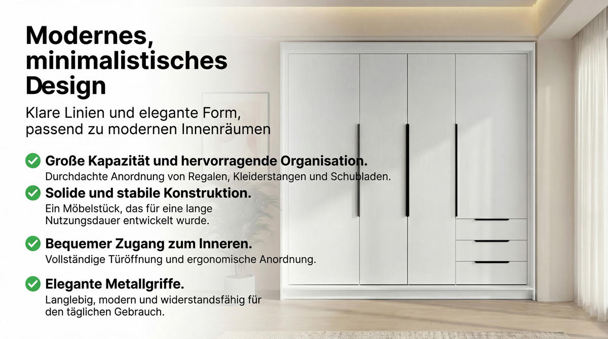 DREHTÜRENSCHRANK KLARI Weiß/Sonoma/SchubladenSonoma 200 cm - Weiß/Braun, Holzwerkstoff (200/215/59.5cm) - A&J MöbelLand