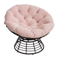 GARTEN-RELAXSESSEL Papasansessel, 360° drehbar,Rattan, Rosa - Rosa, Metall (60/67/92cm) - LVHOM