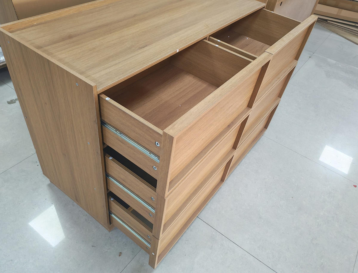KOMMODE 115/78/48 cm Eiche aus MDF und Spanplatte mit 6 Schubladen - Nussbaumfarben, Holzwerkstoff (48/78/115cm) - OKMYHOME
