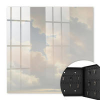 SCHLÜSSELBOX Schwarz 30x30 cm- Türöffnung nach rechts - Wolken am Himmel - Beige, Metall (30/30/5cm) - TULUP