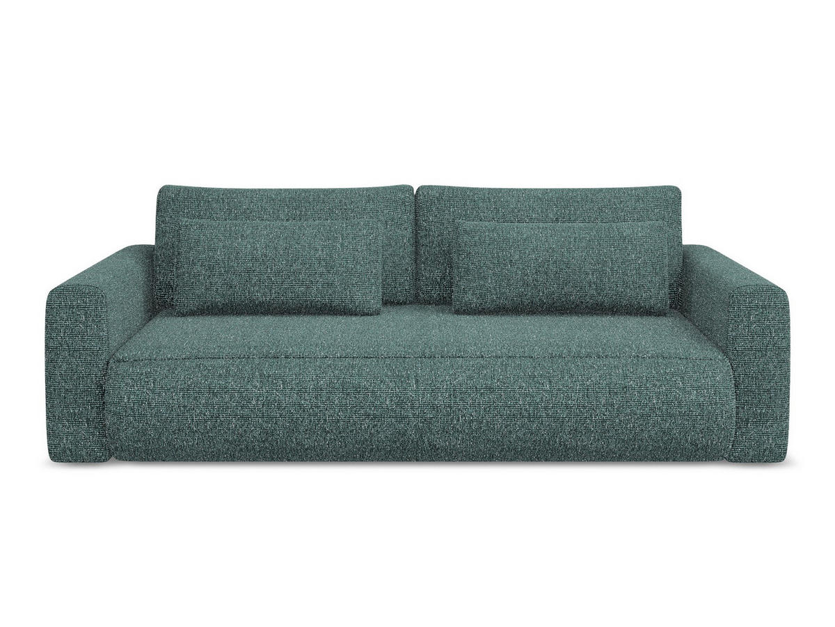 3-SITZER SOFA mit Schlaffunktion Strukturstoff Stoff Blau - Blau/Blaugrau, Kunststoff/Textil (238/82/105cm) - Makamii