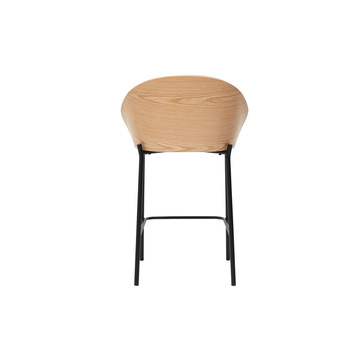 BARHOCKER aus samtartigem, texturiertem Stoff in Beige, dunklem Holz und Metall H65 cm (2er-Set) TUCSON - Beige, Textil (50.5/85.5/54cm) - Miliboo