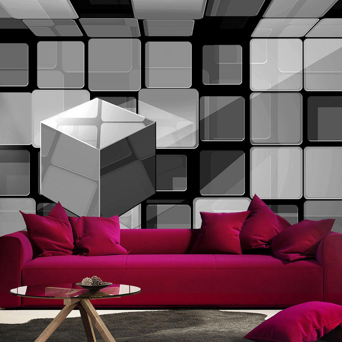 VLIESTAPETE 400/280 cm - Weiß/Grau, Textil (400/1cm) - KUNSTLOFT