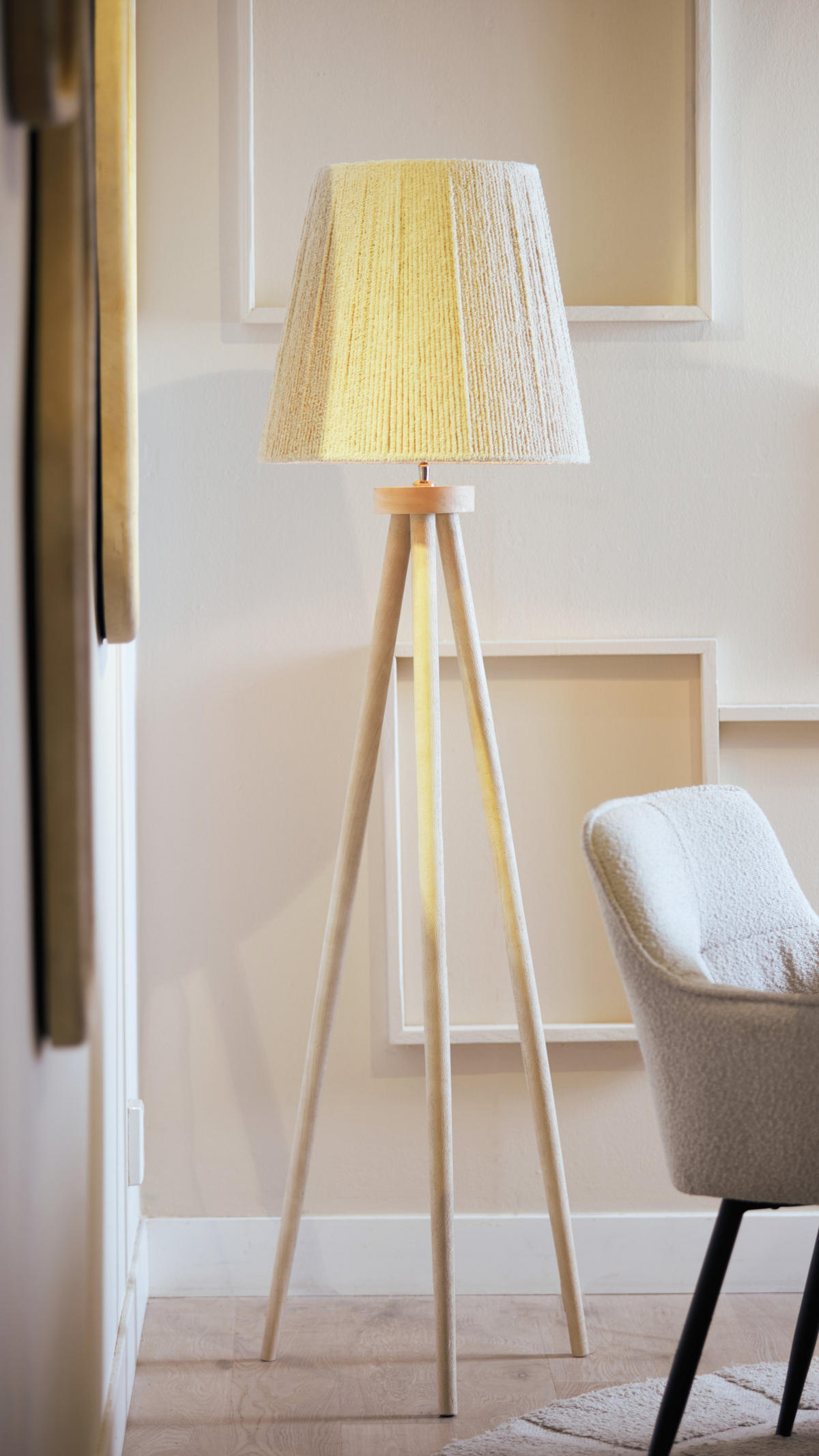 LAMPENSCHIRM Medana Weiß Ø45/40 cm - Weiß, Textil (45/45/40cm) - Light & Living