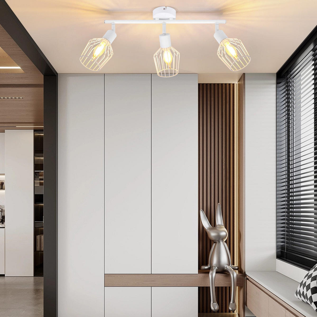 STRAHLER Franziska 3-flammig 46/10/10 cm - Weiß, Metall (46/10/10cm) - Nettlife