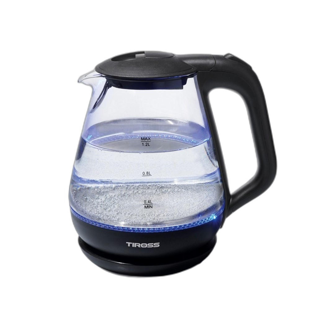 WASSERKOCHER ELEKTRISCH Schwarz 18/18/21 cm TS2708 - Schwarz, Glas (18/21/18cm) - Tiross 