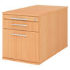 ROLLCONTAINER - mit Hängeregistratur 80/42,8/51,2 cm in Buchefarben Relinggriff (Kunststoff) - Buchefarben, Holzwerkstoff (42.8/51.2/80cm) - bümö