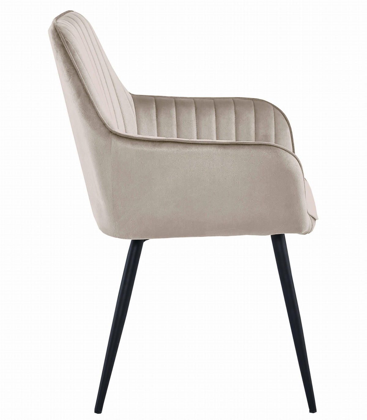 ESSZIMMERSTUHL SELO dunkelbeiger Sitz, schwarze Beine - Beige/Schwarz, Textil (55/83.5/45.5cm) - Valora