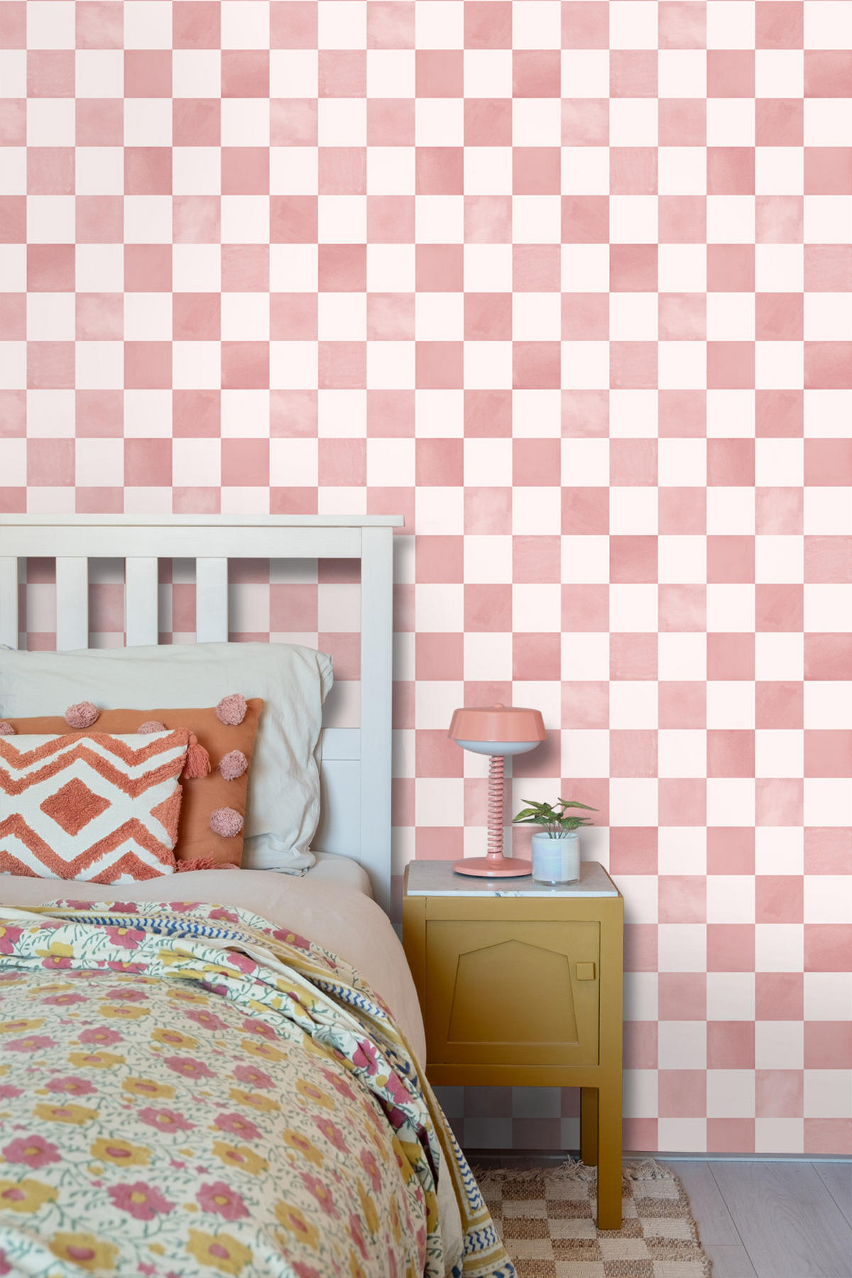 TAPETE Karomuster 50 x 900 cm - Pink, Papier (50/900cm) - ESTAhome