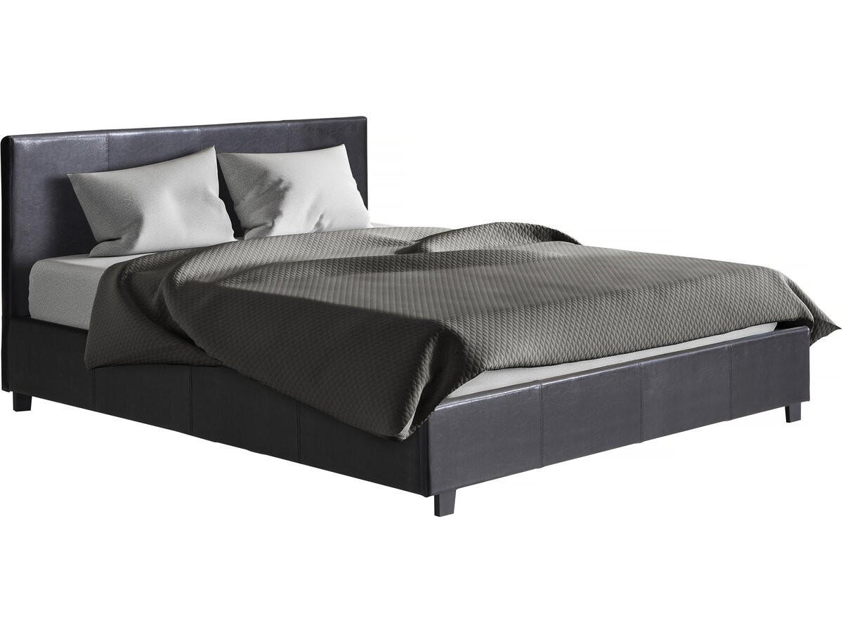 BETT carla Schwarz - Schwarz, Textil (190/140cm) - Habitat Garten