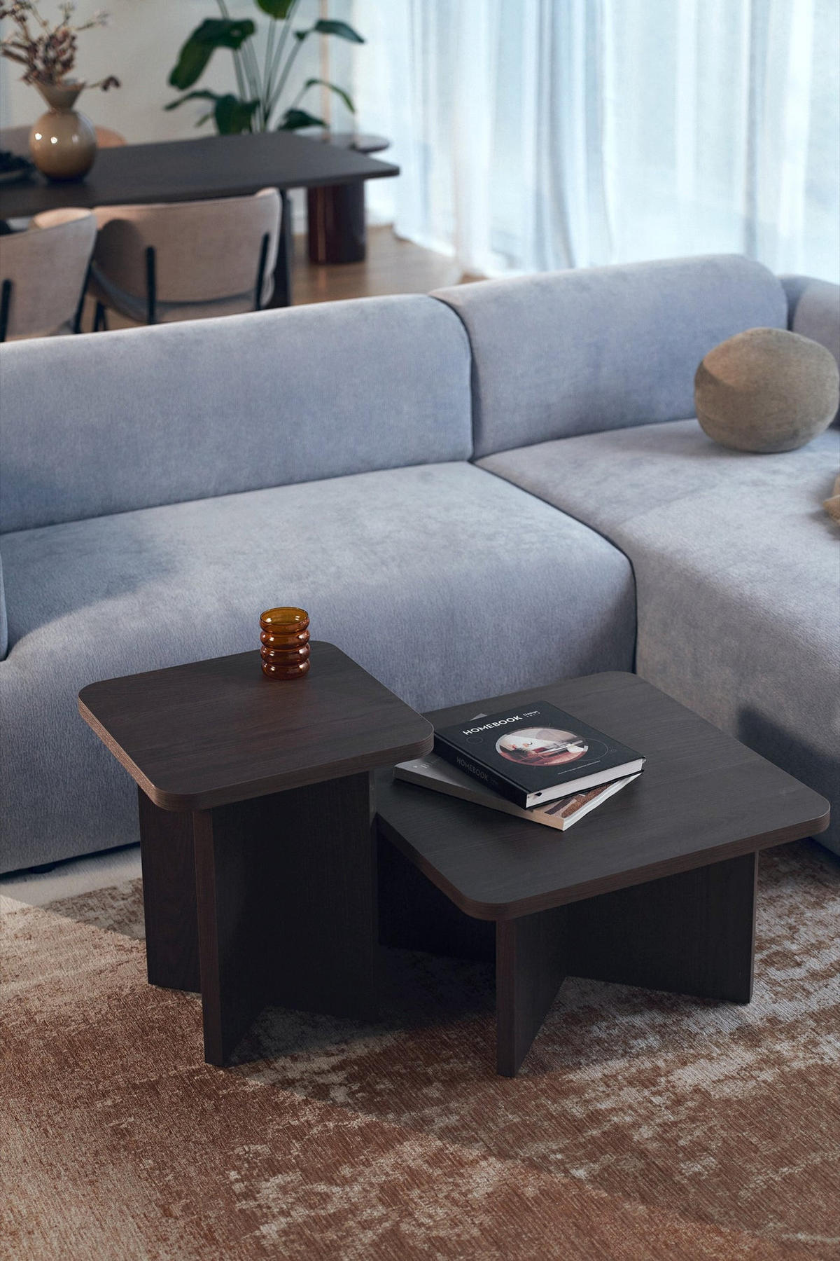 COUCHTISCH Qubeo Eschenholzoptik braun 42 cm - Dunkelbraun, Holzwerkstoff (42/42/50cm) - Selsey