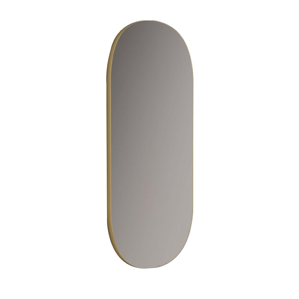 SPIEGEL Logi Oval 85x45cm - Goldfarben, Glas (45/85/3.5cm) - moebel17
