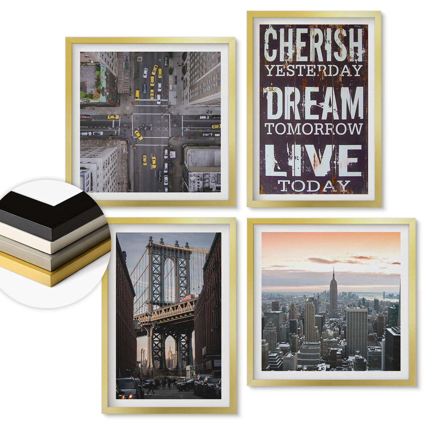 ArtPrintCave Wandbilder Gold 50x50 cm