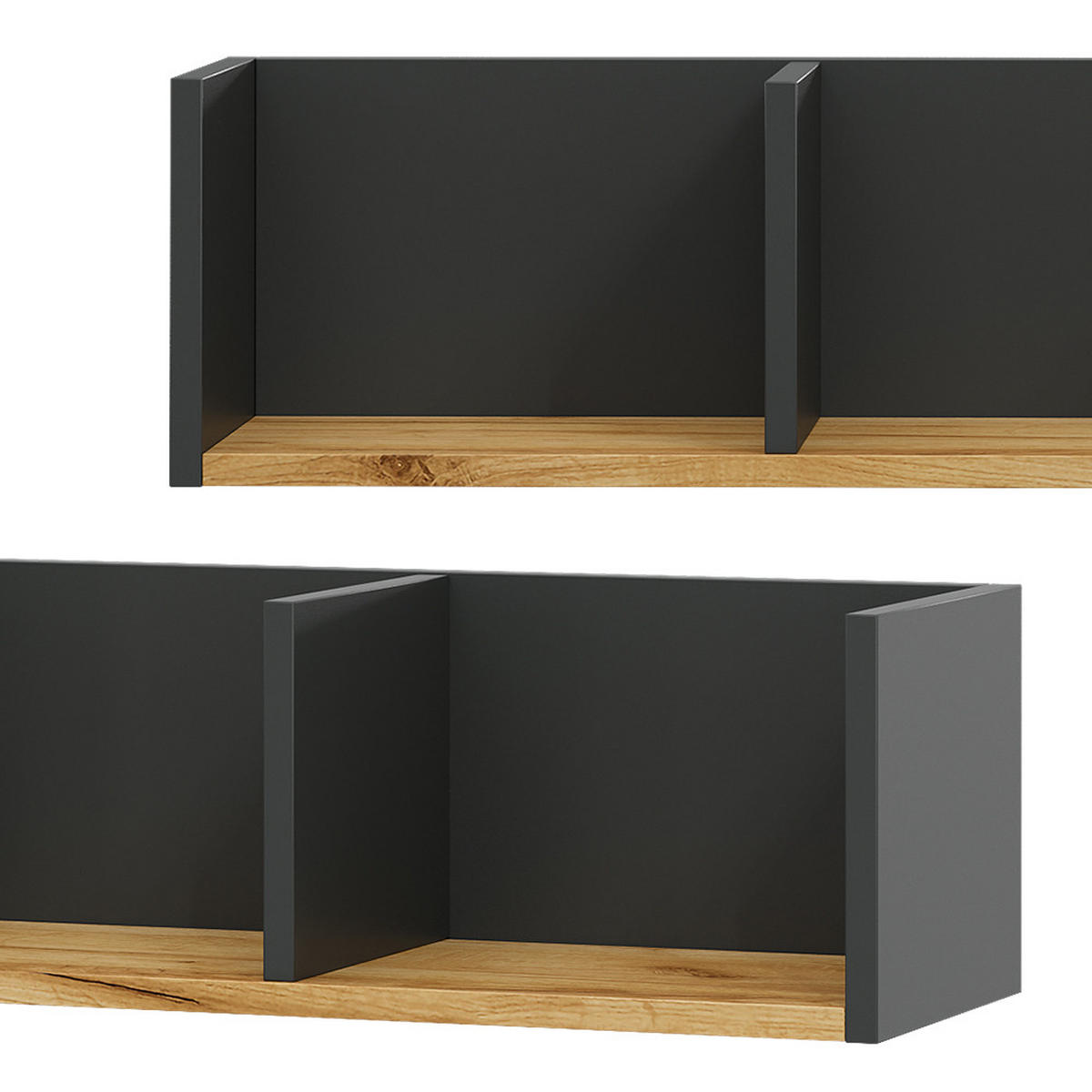 WANDREGAL Tomy Anthrazit/Goldkraft Eiche 90 x 20 cm - Honigeiche/Anthrazit, Holzwerkstoff (90/20/24cm) - Vicco