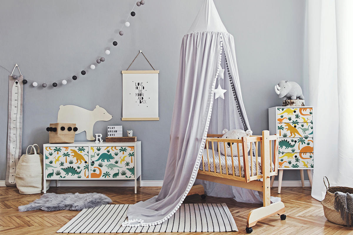 MÖBELAUFKLEBER 100x50 cm Dinosaurier - Multicolor, Kunststoff (100/50/50cm) - TULUP