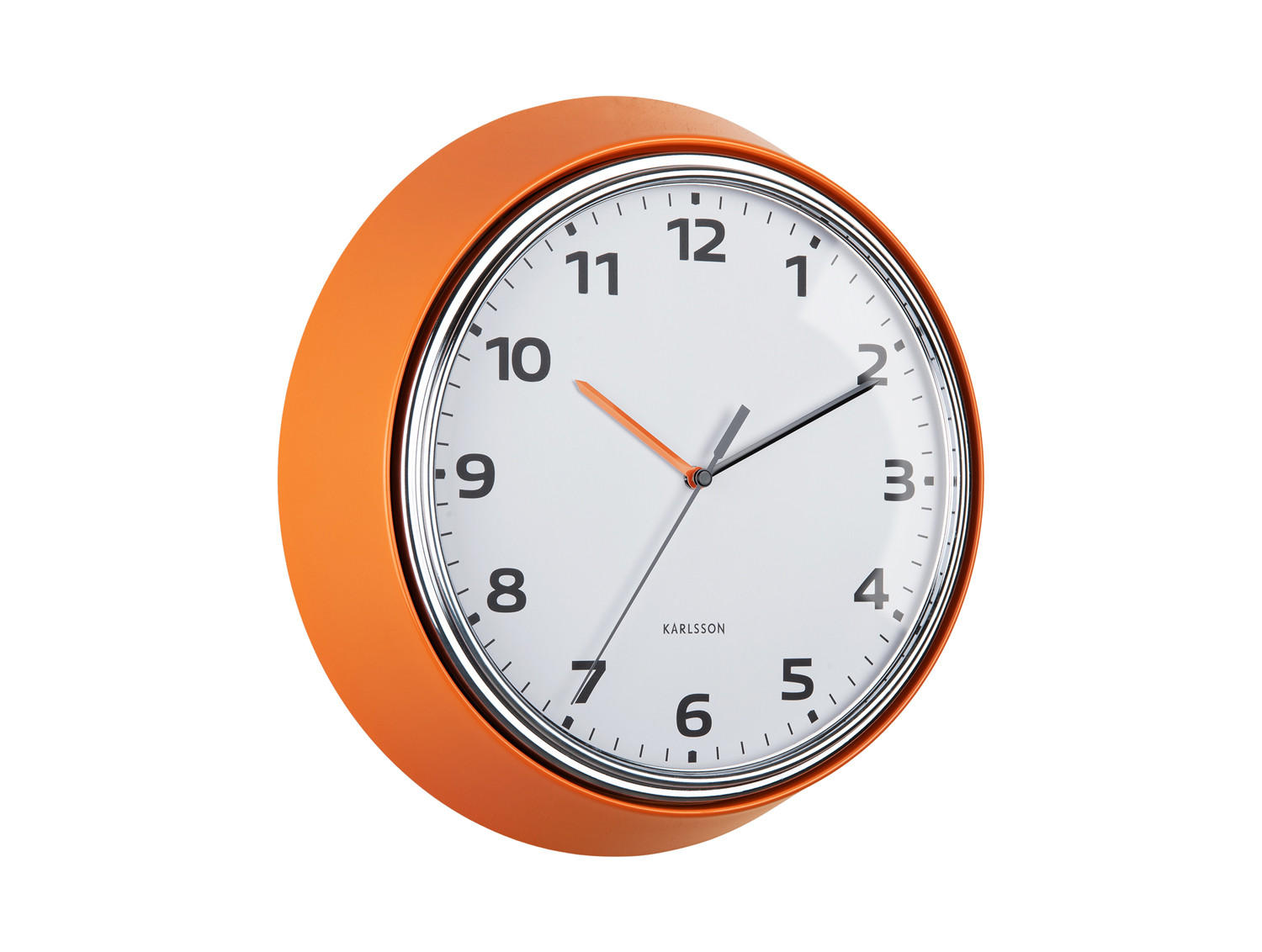 WANDUHR Modern Retro Ø34 cm - Orange, Metall (34/1/34cm) - Karlsson