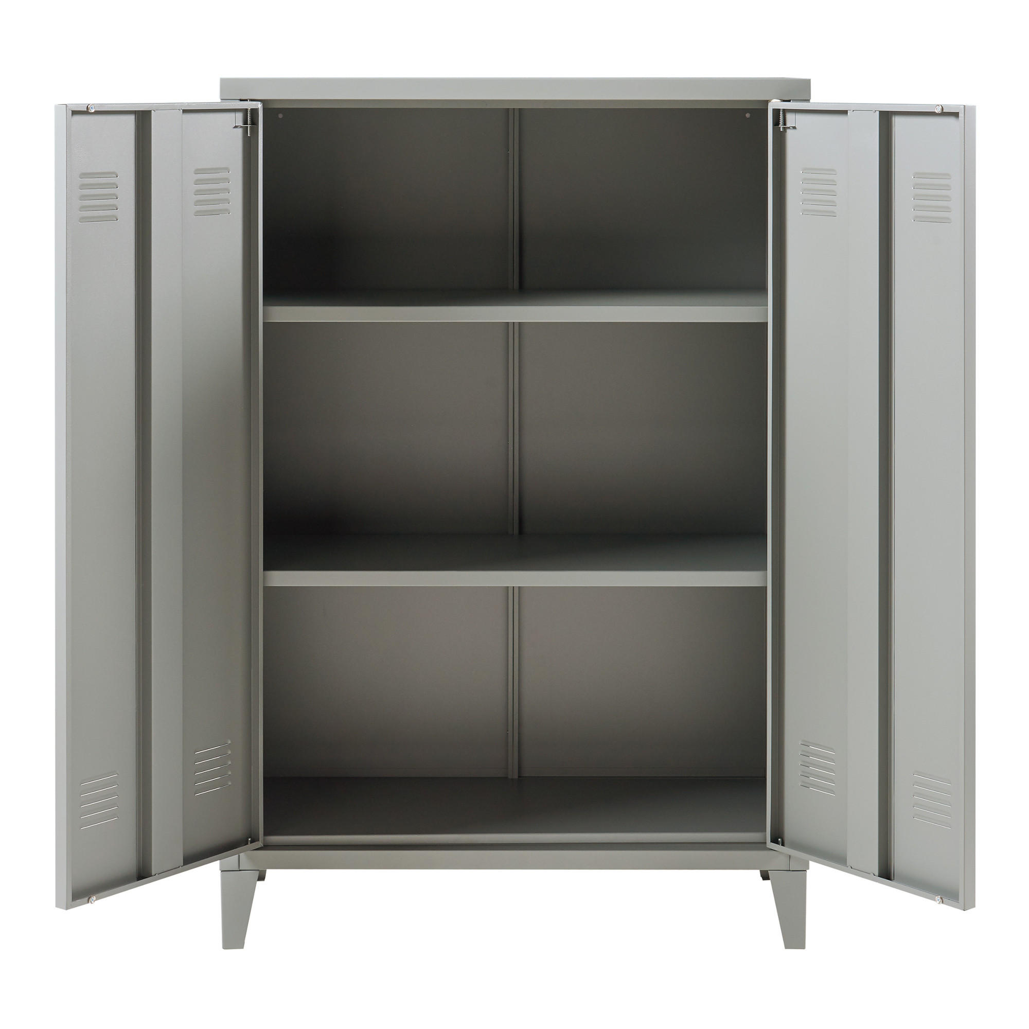 METALLSCHRANK Oripää - Dunkelgrau, Metall (75/110/33cm) - [en.casa]