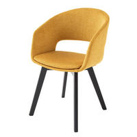 STUHL NORDIC STAR Strukturstoff Senfgelb 80 cm - Gelb/Schwarz, Holz/Textil (54/80/54cm) - riess-ambiente