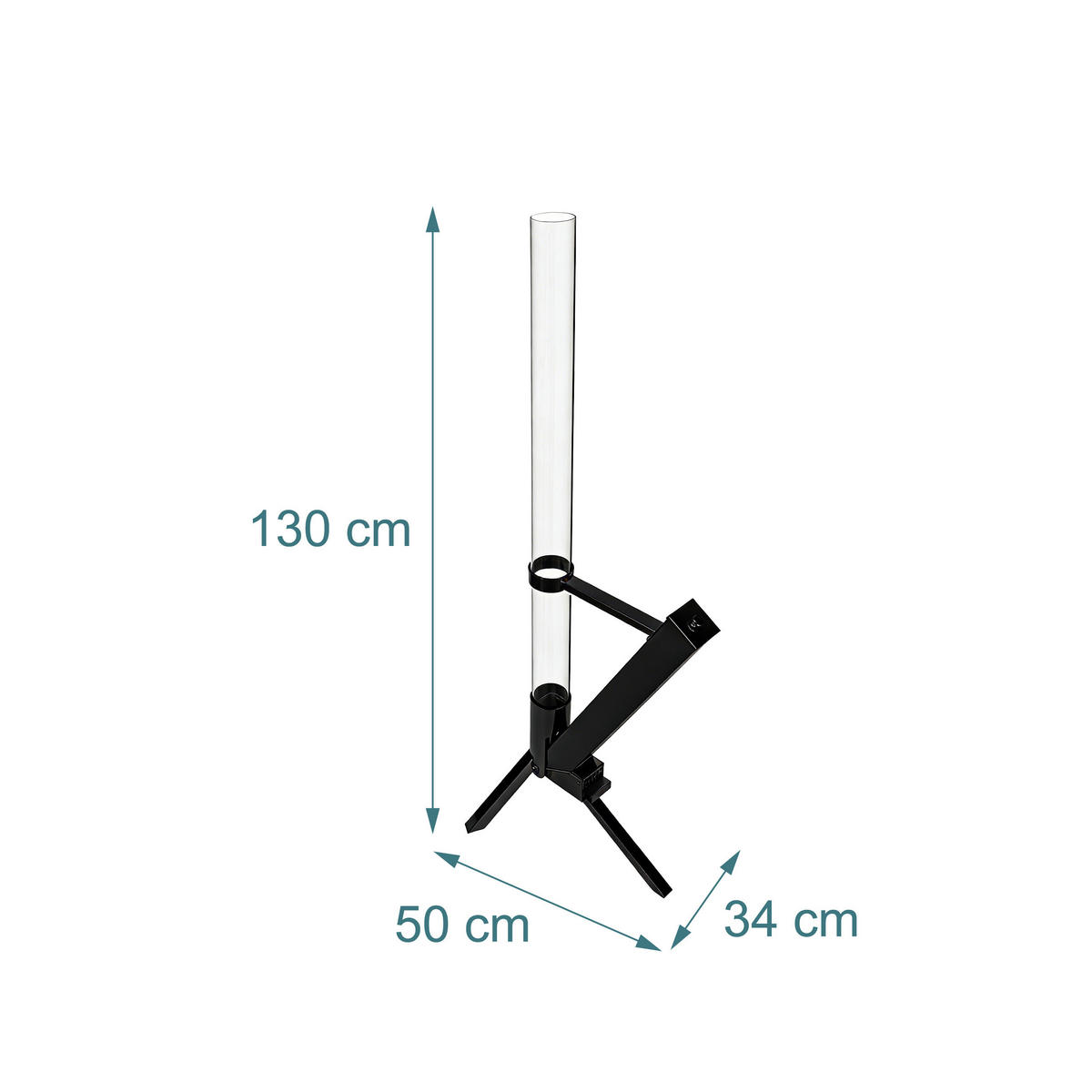 PELLETOVÁ pochodeň - různobarevná, kov/sklo (130cm) - Relaxdays